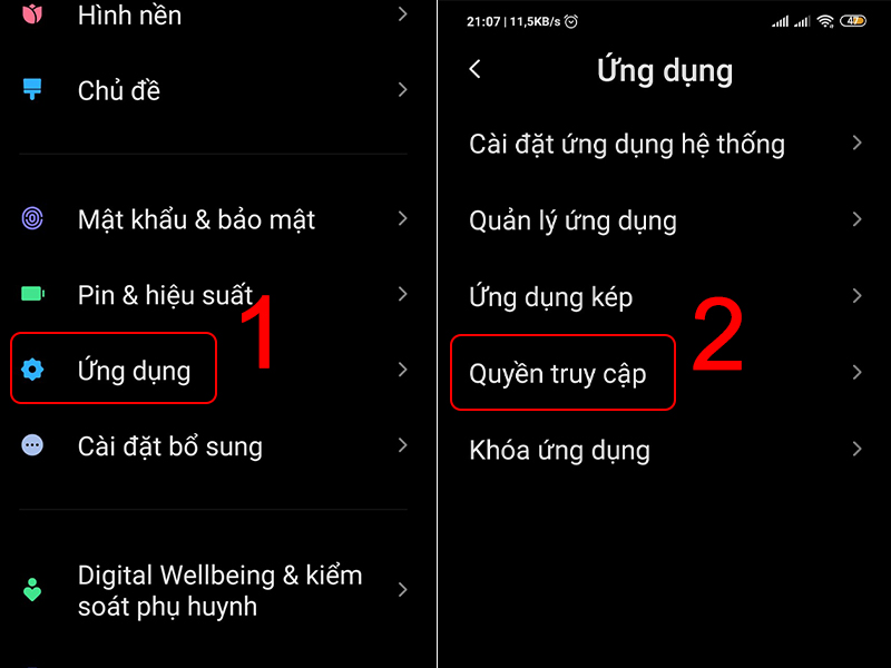 V&agrave;o c&agrave;i đặt ứng dụng